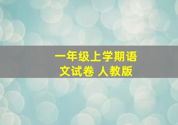 一年级上学期语文试卷 人教版